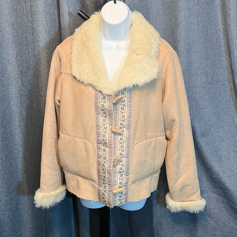 Coldwater Creek Faux Suede Sherpa Line Jacket - image 1